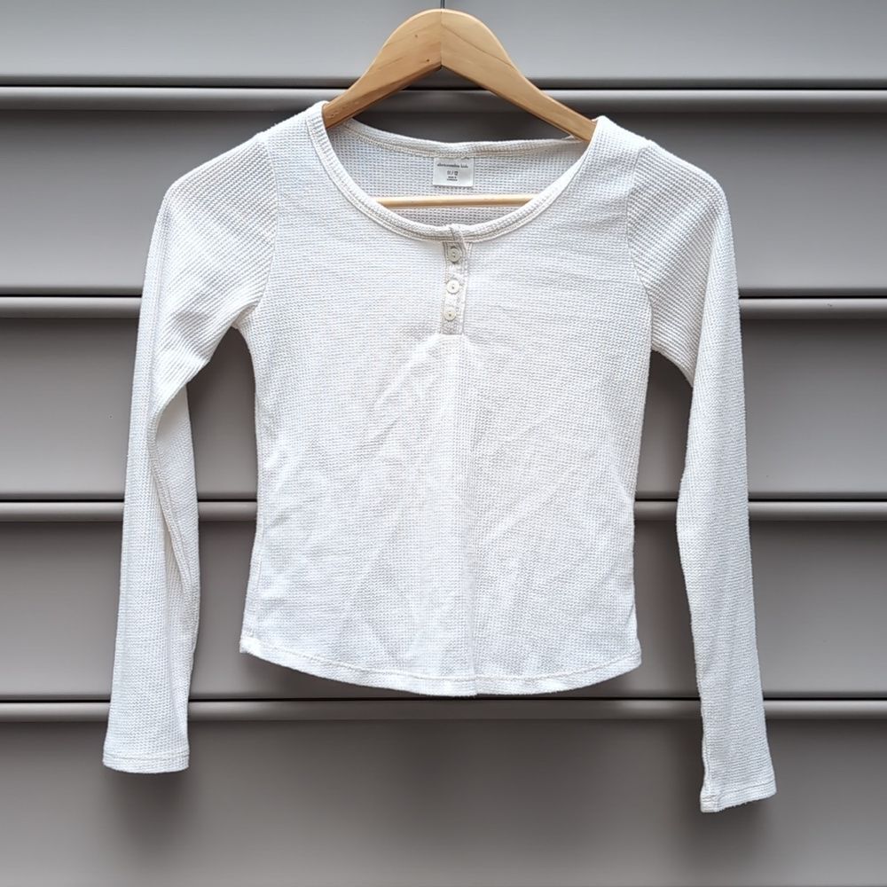 Abercrombie Kids Waffle Knit Henley Coquette Bella Swan Cute Y2K 90s